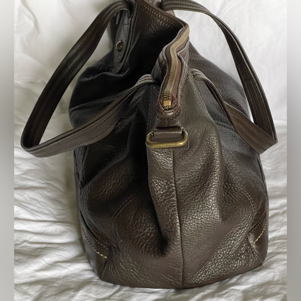 The Sak Brown Leather Shoulder Bag with Double Handles